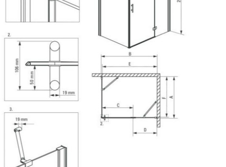 Servie Rechthoek cabine met 2 deuren 90x120x200 cm NANO glas 6mm