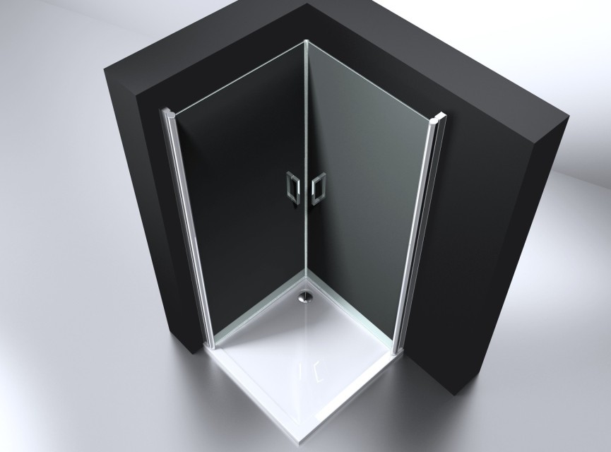 Erico vierkante cabine met 2 deuren 90x90x192cm NANO glas 6mm