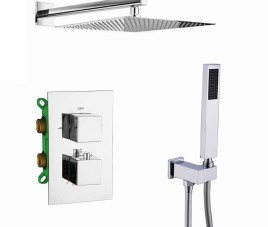 Florence Showerset Palermo Vierkant 10 Inch Muur Chroom