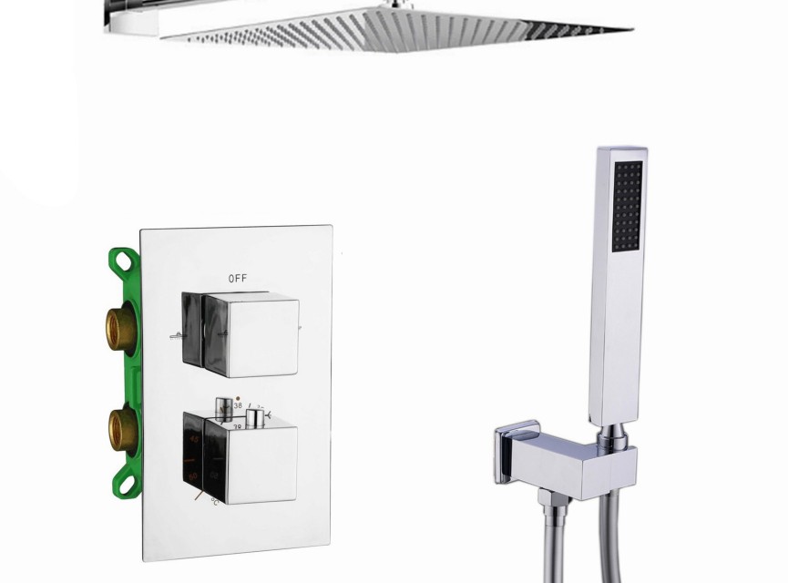 Florence Showerset Palermo Vierkant 10 Inch Muur Chroom