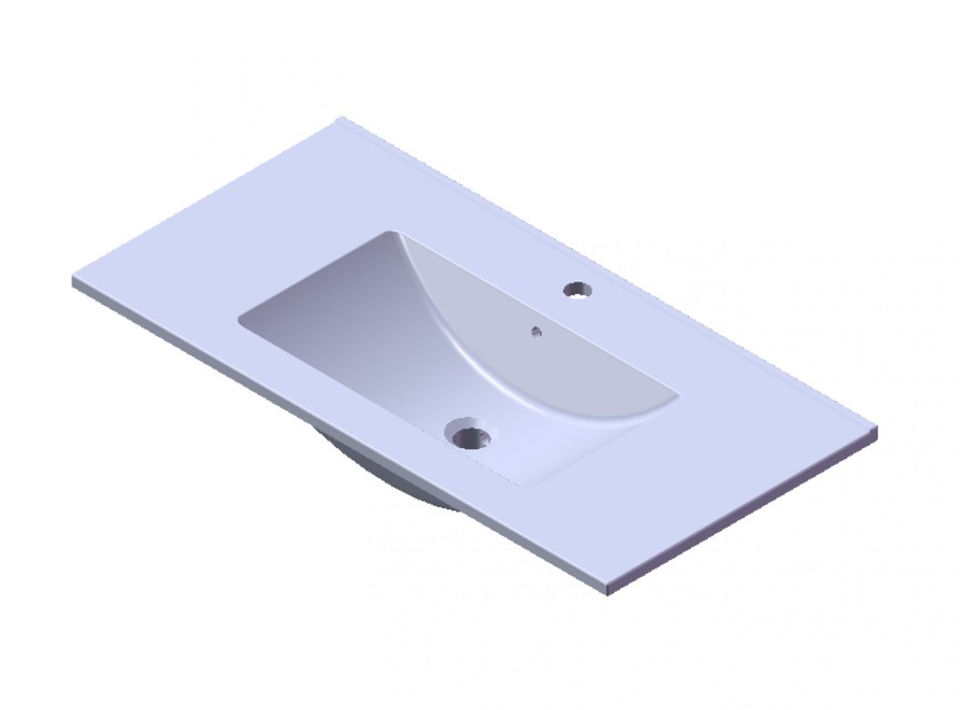 Florence Wastafel Parijs 90cm Met Kraangat Wit