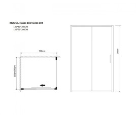 Florence Douchecabine Brescia 120×90cm Zwart