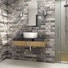 Brickwall Grafito 7x28 / tbv Woonkamer muur / Badkamer / Toilet / Winkelruimte