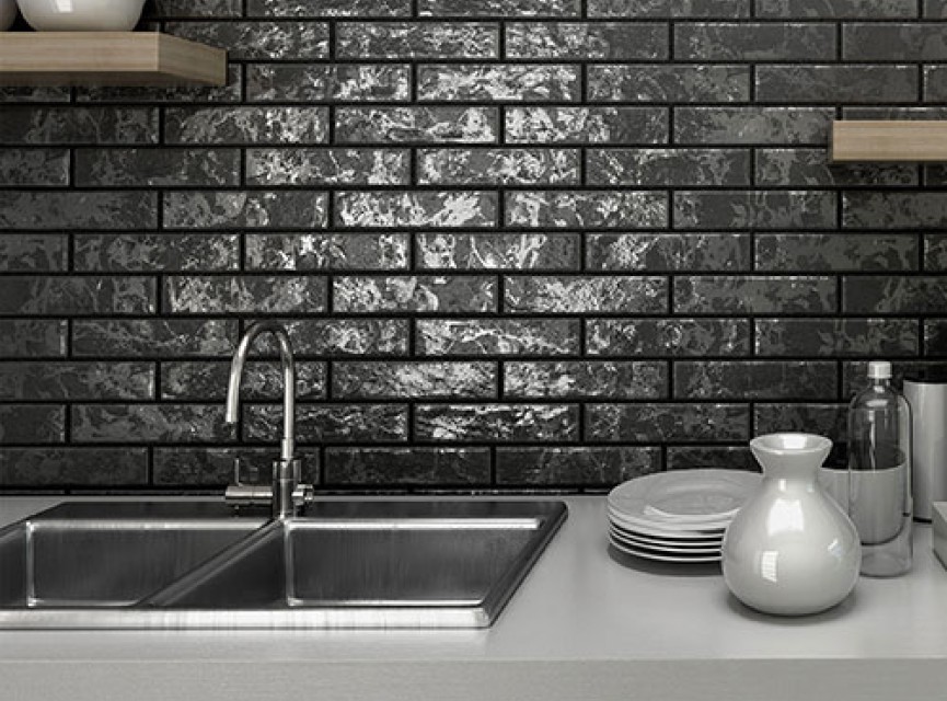 Brickwall Negro 7x28 / tbv Woonkamer muur / Badkamer / Toilet / Winkelruimte