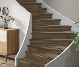 TRAPRENOVATIE SET PADDINGTON WARM BROWN / PVC ( SET Ten behoeve van 4 TRAPTREDES + PROFIELEN )