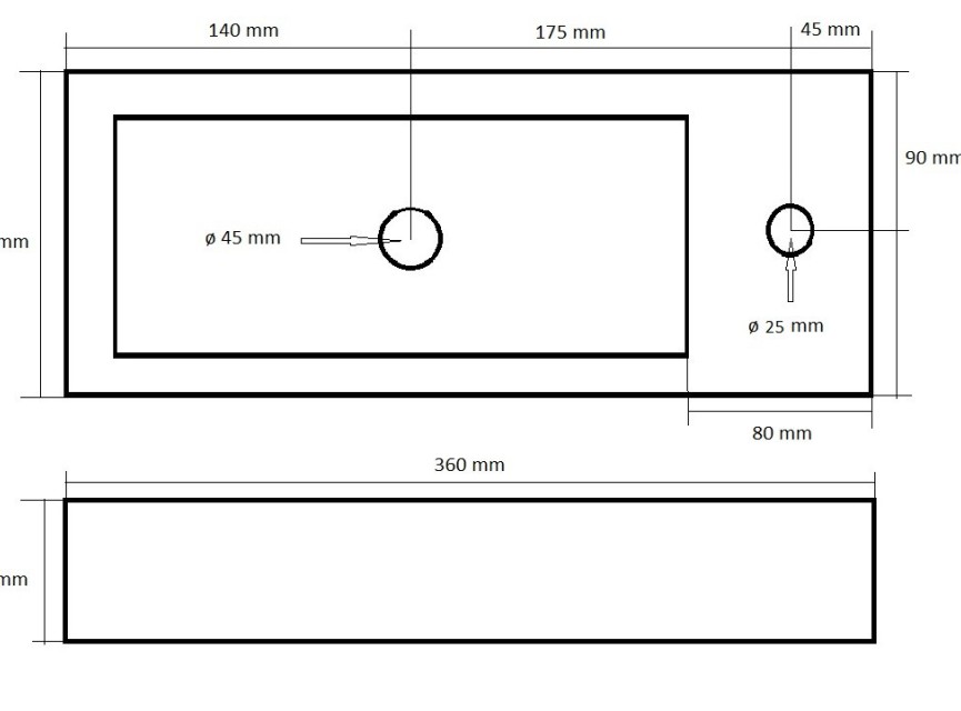 Fonteincombinatie-Bicolor Mini-Block Rechts mat-zwart