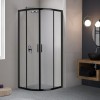 Servie MAT ZWART / Kwartronde cabine met 2 deuren 90x90x200 cm NANO glas 6mm