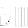 Servie MAT ZWART / Kwartronde cabine met 2 deuren 90x90x200 cm NANO glas 6mm