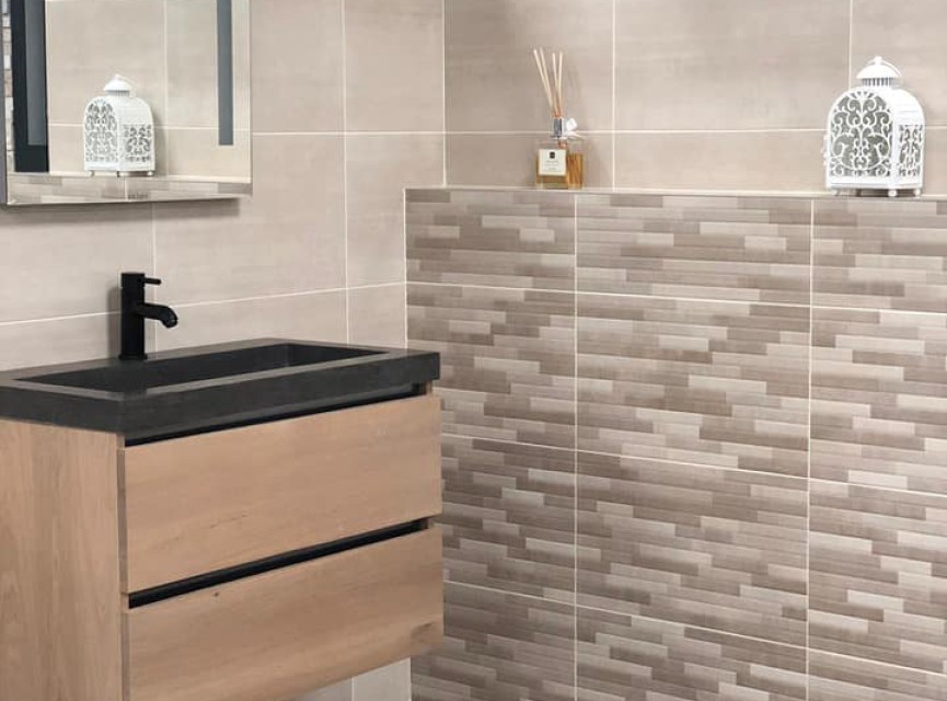 Campus Crema DECOR 3D / Wandtegel Hoogglans / Badkamer / Toilet / Keuken