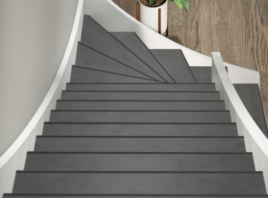TRAPRENOVATIE SET VICTORIA Antraciet / PVC ( SET Ten behoeve van 4 TRAPTREDES + PROFIELEN )