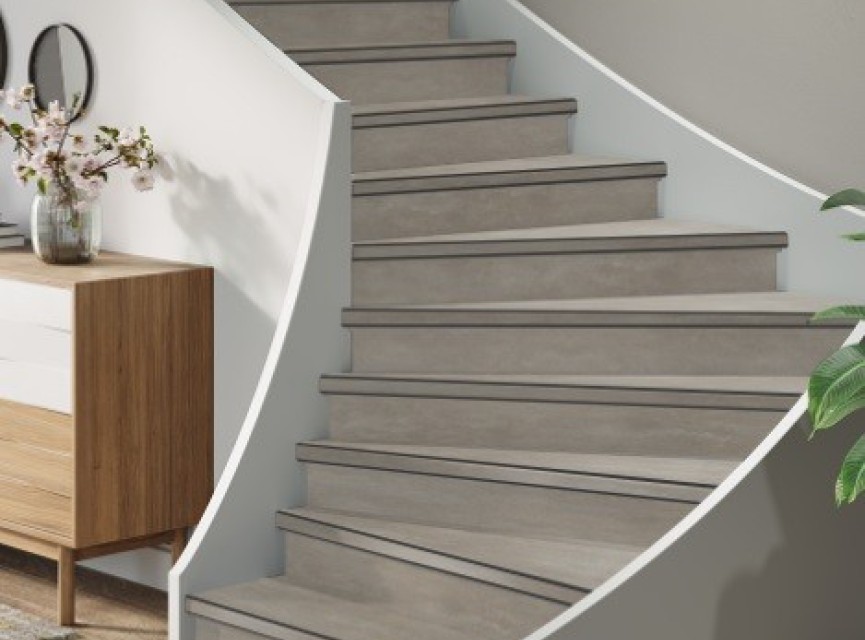 TRAPRENOVATIE SET victoria Beige / PVC ( SET Ten behoeve van 4 TRAPTREDES + PROFIELEN )