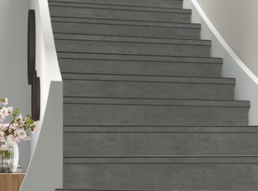 TRAPRENOVATIE SET VICTORIA Grey / PVC ( SET Ten behoeve van 4 TRAPTREDES + PROFIELEN )