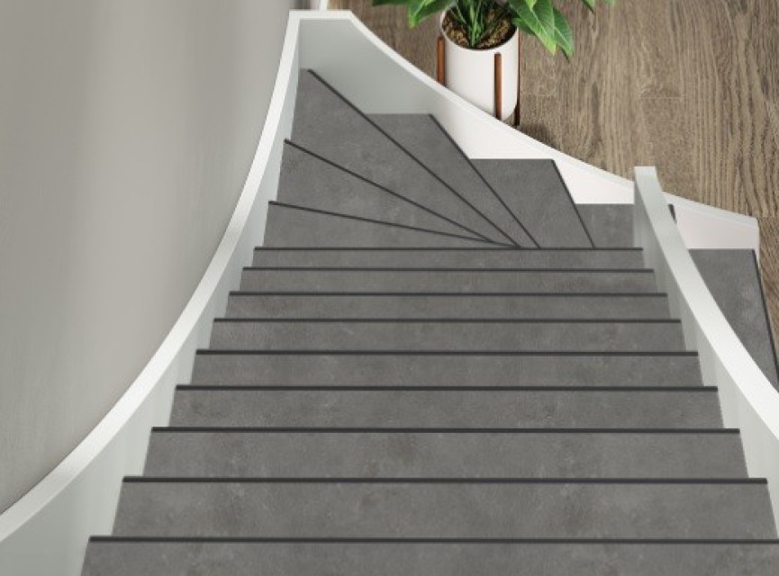 TRAPRENOVATIE SET VICTORIA Grey / PVC ( SET Ten behoeve van 4 TRAPTREDES + PROFIELEN )