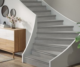 TRAPRENOVATIE SET VICTORIA LIGHT GREY / PVC ( SET Ten behoeve van 4 TRAPTREDES + PROFIELEN )