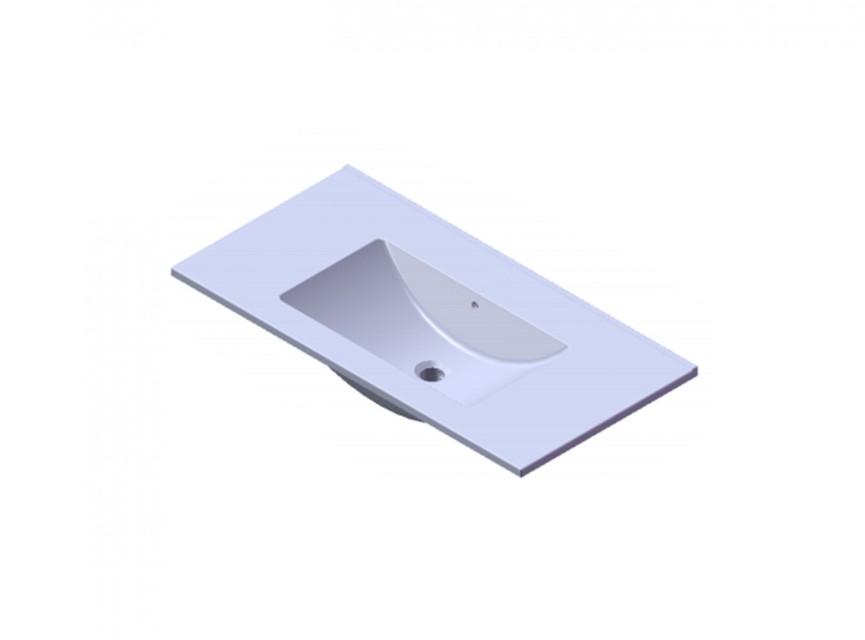 Florence Wastafel Parijs 80cm Zonder Kraangat Mat wit