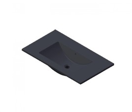 Florence Wastafel Parijs 80cm Zonder Kraangat Mat Zwart