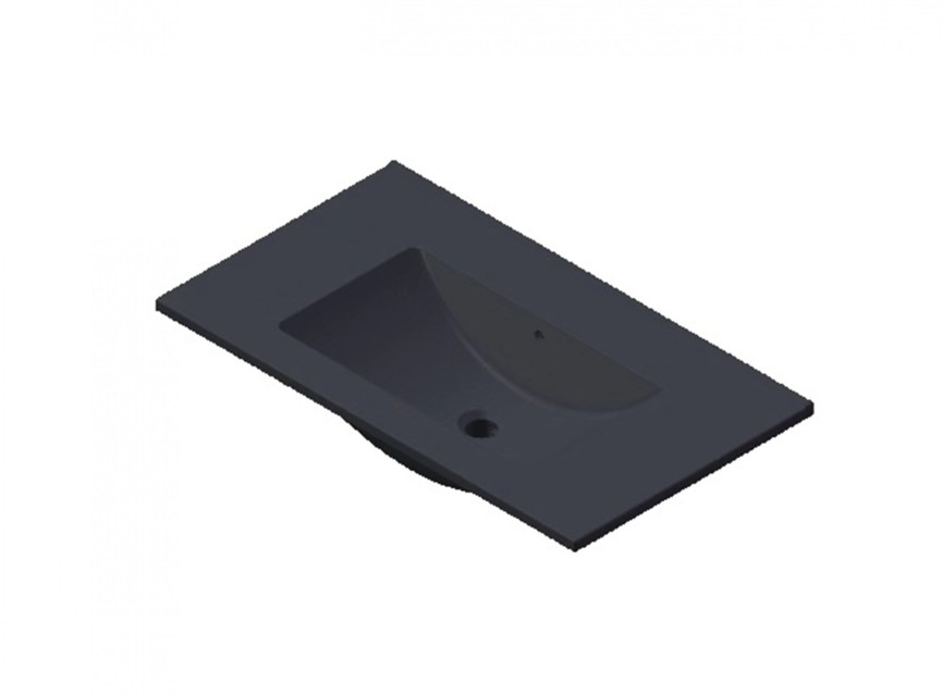 Florence Wastafel Parijs 80cm Zonder Kraangat Mat Zwart