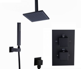 Florence Showerset Palermo Vierkant 8 Inch Plafond Zwart