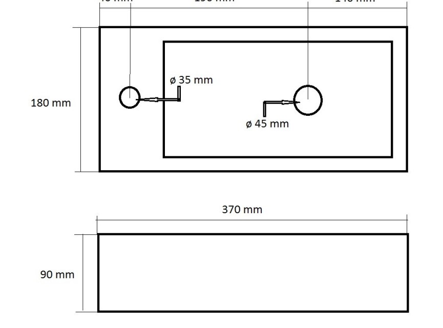Fontein Farnetta Links 37x18x9cm mat-wit