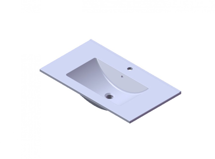 Florence Wastafel Parijs 80cm Met Kraangat Wit