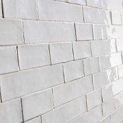 Handmade Wit Hoogglans Wandtegel / Metro tegel / 7,5 x 30 / tbv Woonkamer muur / Badkamer / Toilet / Winkelruimte