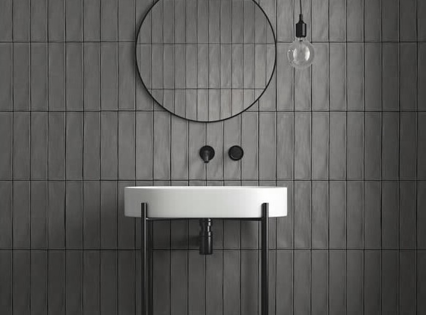 Handmade GRIJS MAT Wandtegel / Metro tegel / 7,5 x 30 / tbv Woonkamer muur / Badkamer / Toilet / Winkelruimte