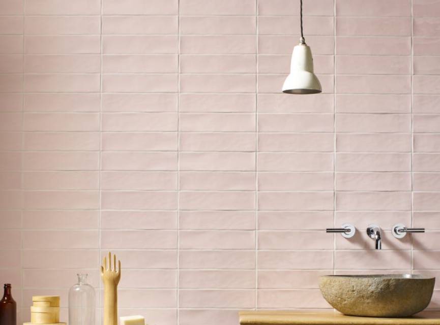 Handmade Pink / Roze MAT Wandtegel / Metro tegel / 7,5 x 30 / tbv Woonkamer muur / Badkamer / Toilet / Winkelruimte