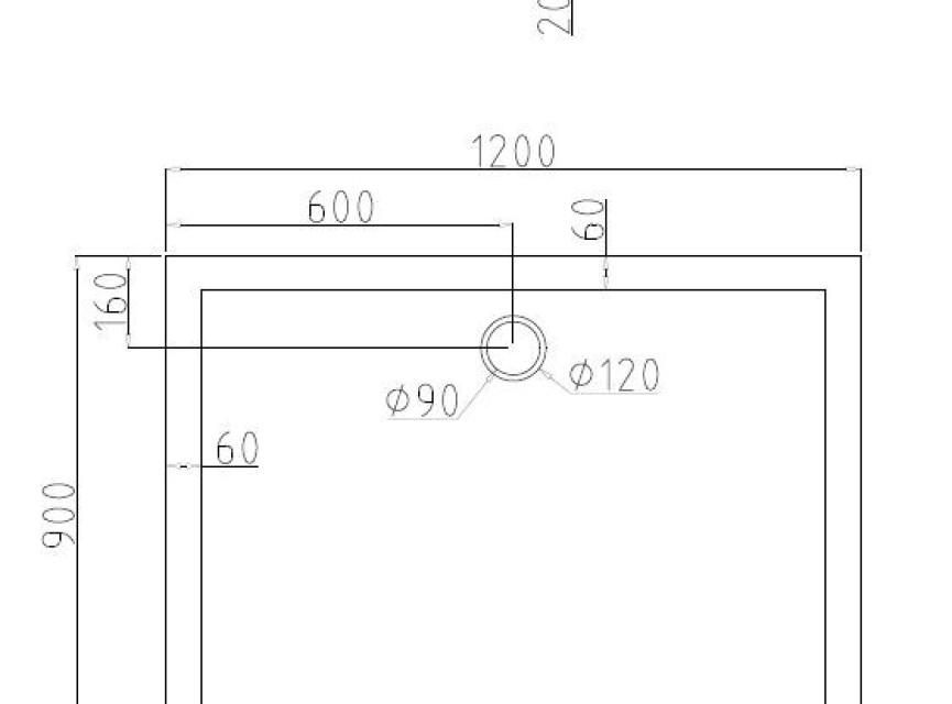 Dona lage rechthoekige douchebak 120x90x4cm