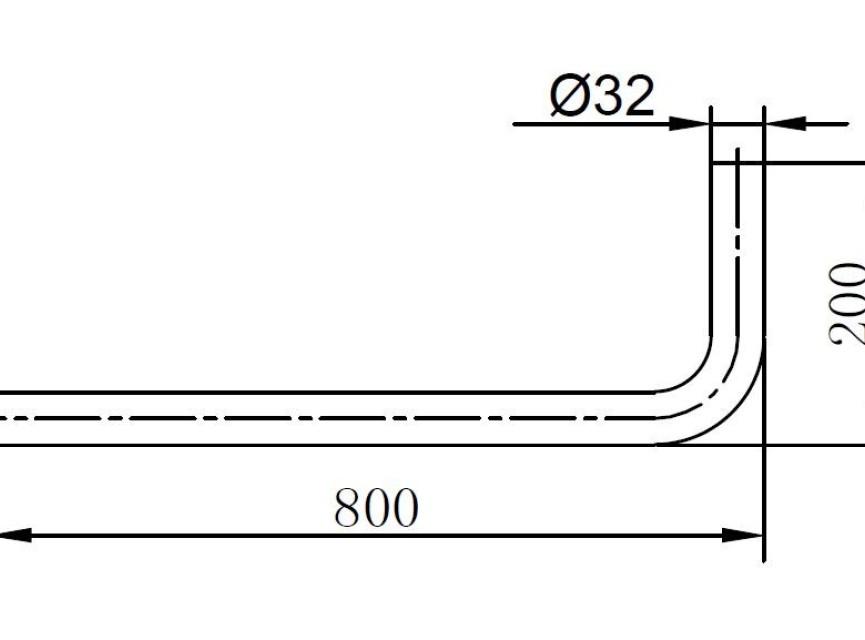 Ore vloerbuis RVS-304 800x200x32 mm