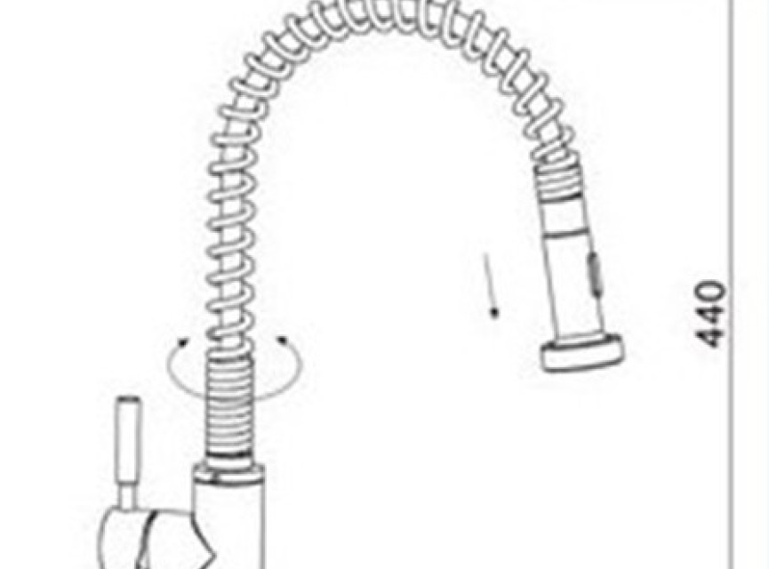 Flexflash RVS-304 Ore-Plus keukenkraan H=44cm