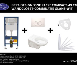 One pack Compact-49 cm wandcloset-combinatie wit