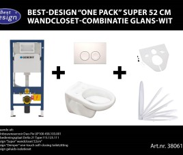 One pack Super 52 cm wandcloset-combinatie wit