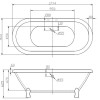 Roll-Top nostalgisch bad 178x81x63 cm inclusief poten