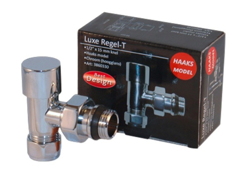 luxe Regel-T (voetventiel) haaks  1/2x15mm