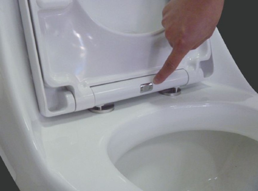 Thin-Line one-touch soft-closing toiletzitting
