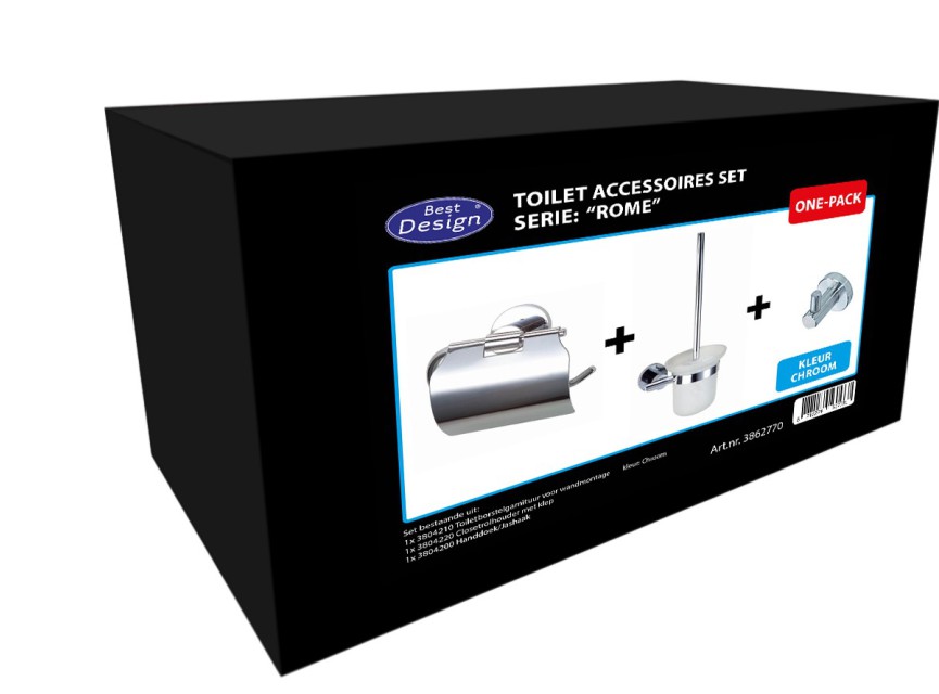 One-Pack toilet accessoires set Rome