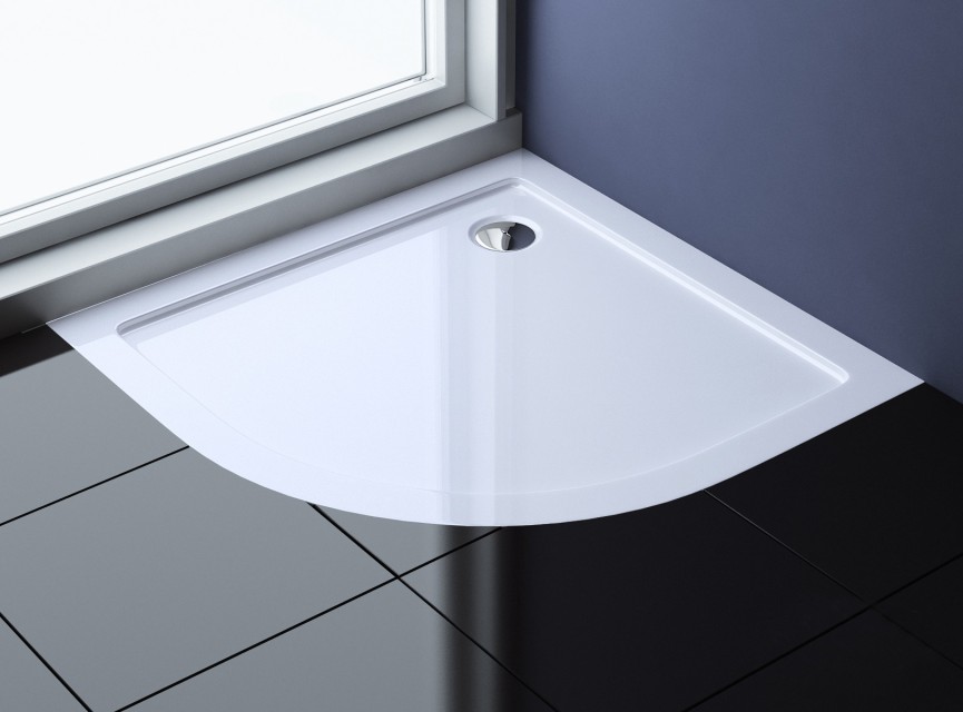 Dona lage douchebak 1/4 rond 90x90x4cm R=550