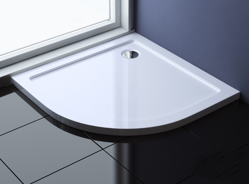Dona lage douchebak 1/4 rond 90x90x4cm R=550