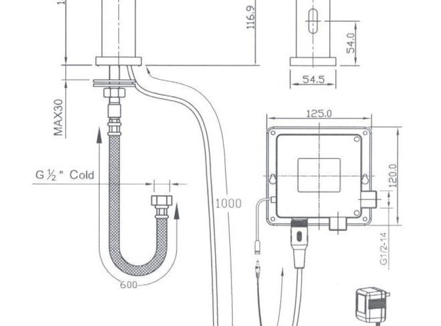 Sensor toiletkraan (koud) type SE12