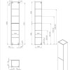 Blanco-Wit hoge kolomkast L en R 35x180 cm glans-wit