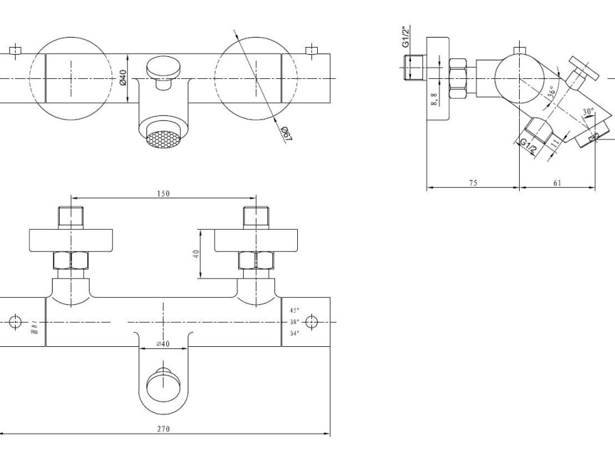High-Plus RVS-304 Ore opbouw badthermostaat