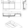 Q90 wastafel Just-Solid 90x48x13cm