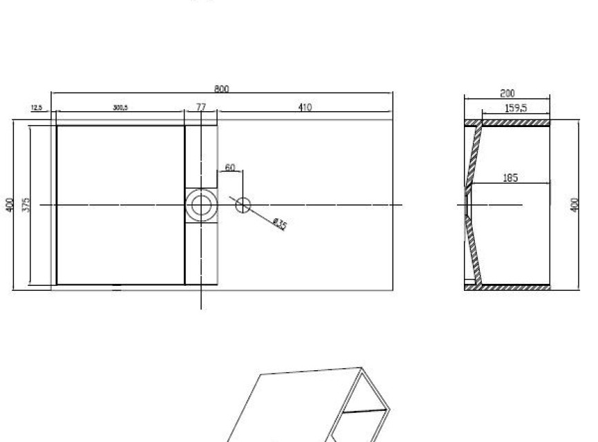 Qwee-80 wastafel Just-Solid 80x40x20cm