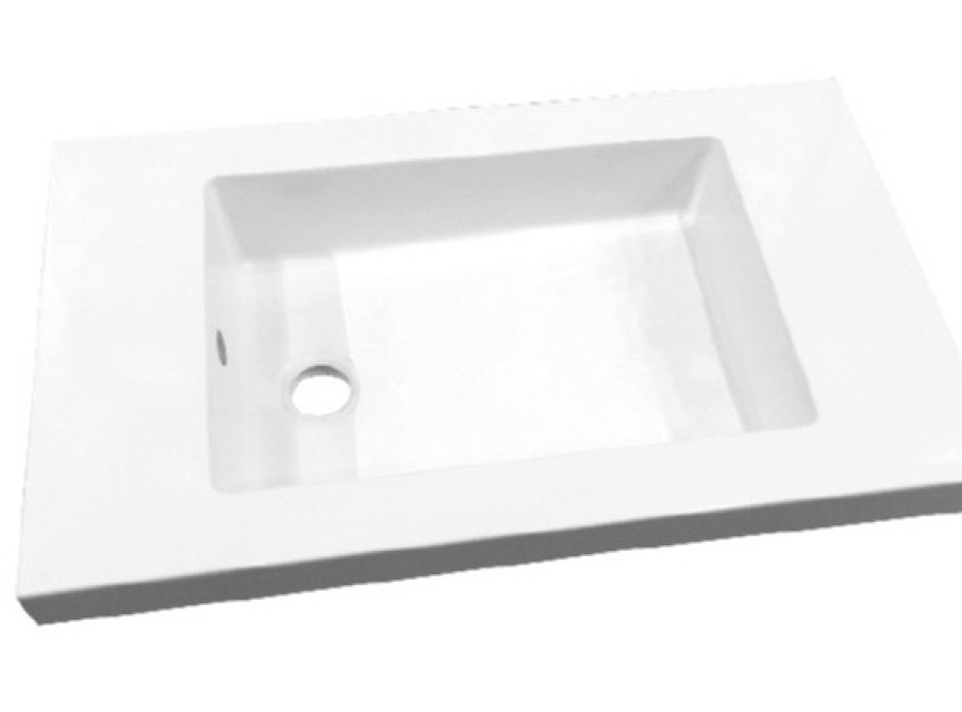 Slim wastafel voor meubel 60 cm (ondiep) 35 cm zonder kraan gat