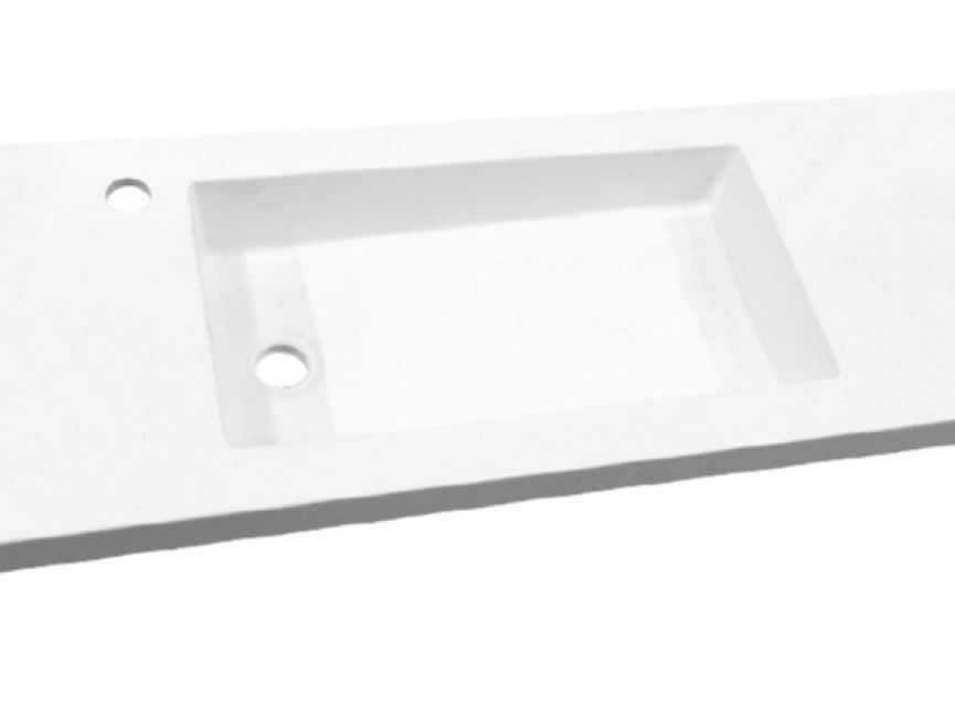 Slim wastafel voor meubel 80 cm (ondiep) 35 cm met kraan gat