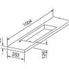 Slim wastafel voor meubel 100 cm (ondiep) 35 cm zonder kraan gat