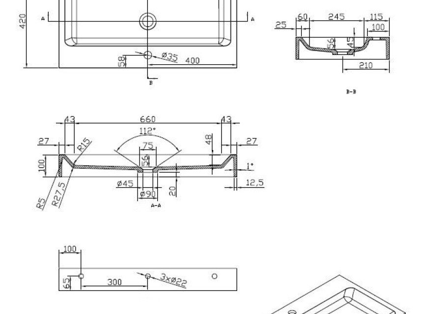 Opera-80 wastafel Just-Solid 80x42x10cm