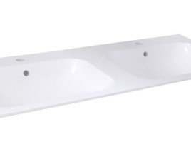 duo-wastafel 120 cm tbv: meubel Bora met 2 kraangaten