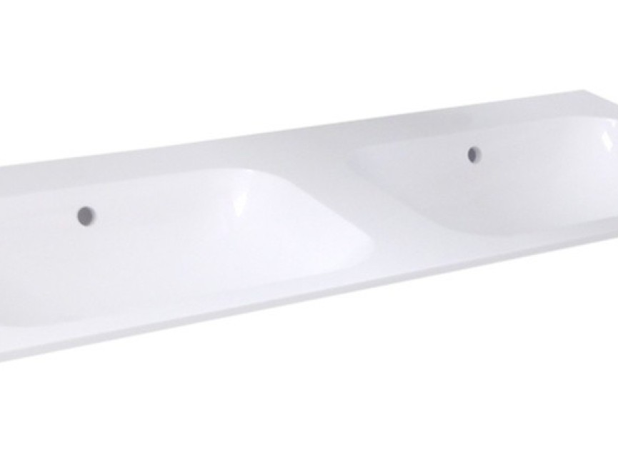 duo-wastafel 120 cm tbv: meubel Bora zonder kraangaten