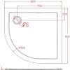 SMC-150 1/4 R douchebak 90x90x4cm R=550
